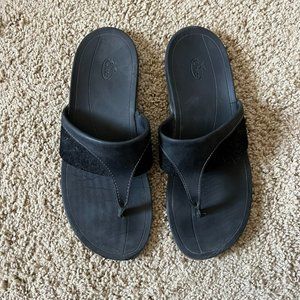 Black Chaco Suede Flip Flops. Size 9